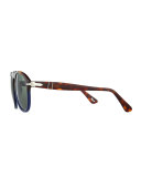 649-Series Acetate Sunglasses, Tortoise/Blue