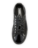 Basket Patent Platform Low-Top Sneaker, Black