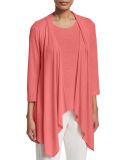 Gauze Knit Open-Front Cardigan 