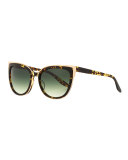 Winette Gradient Cat-Eye Sunglasses, Havana