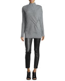 Dale Ribbed Wool Sweater, Light Gray
