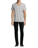 Slim Skinny-Leg Denim Jeans, Black