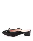 Faigel Sequin-Embellished Mule, Black