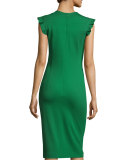 Diamond-Smock Sleeveless Sheath Dress