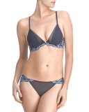 Envious Contour Plunge Bra, Navy/Paris Blue