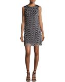 Joylyn Embellished Cocktail Dress, Black/White