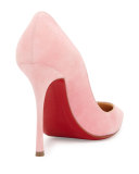 Decoltish Suede 100mm Red Sole Pump