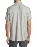 Solid Short-Sleeve Shirt, Gray