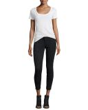 The Station Agent Cropped Skinny Jeans, Washed Black