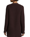 Chunky Wool-Cashmere Cardigan, Raisin