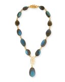 Sea Leaf Labradorite Y-Drop Necklace