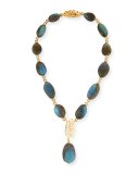 Sea Leaf Labradorite Y-Drop Necklace