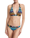 Zigzag-Print Halter Two-Piece Bikini Set