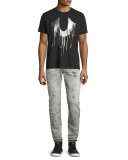 Rocco Distressed Slim-Fit Jeans, Worn Raven