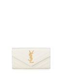 Monogram Leather Large Flap Continental Wallet, White