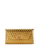 Vero Houndstooth-Embossed Clutch Bag