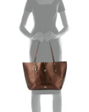 Market Leather Tote Bag, Bronze/Black