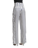Dual-Striped Wide-Leg Pants, Dual Stripe