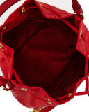 Tessuto Mini Bucket Crossbody Bag, Red (Rosso)