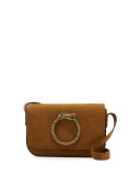 Eddie Besace Suede Serpent Shoulder Bag, Brown