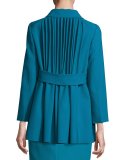 Pleated-Back Trench-Belt Topper, Bay