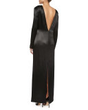 Amrol Long-Sleeve V-Back Gown