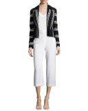 Lee Cropped Wide-Leg Pants, Off White
