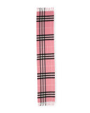Giant Check Cashmere Scarf, Rose