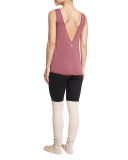 Goddess Ribbed Sport Leggings, Black/Buff