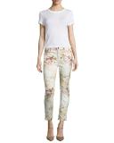 Vintage Garden Floral-Print Skinny Ankle Jeans, Multi