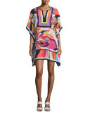 Butterfly-Sleeve Printed Caftan 