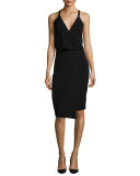 Sleeveless Faux-Wrap Dress