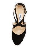 Cleo Suede 85mm Crisscross Pump, Black