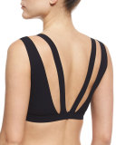 Stripped Wire-Free Strappy Bralette, Black
