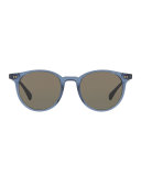 Delray Round Semi-Matte Sunglasses, Blue