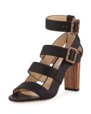 Maya Leather 85mm Sandal, Black