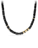 Nevelson Black Onyx Rondelle Necklace, 18"