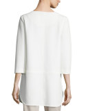 3/4-Sleeve Lattice-Trim Tunic