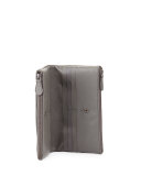 Woven Leather Bifold Wallet, New Light Gray