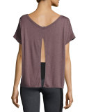 Serenity Cutaway-Back Tee, Light Brown