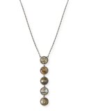 Linear Labradorite Pendant Necklace with Diamonds