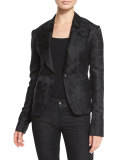 Ambrose Brocade One-Button Jacket, Black