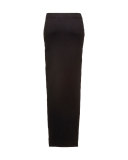 Ribbed Side-Stripe Maxi Skirt, Black