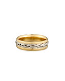 Gents Two-Tone Braided 18K Gold Wedding Band Ring, Size 10