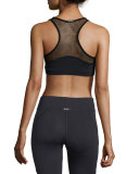 Antigravity Mesh-Panel Sports Bra, Black