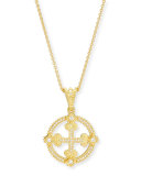 Aegean Diamond Round Cross Pendant Necklace