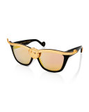 Lioness Mirrored Square Sunglasses, Black