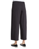 Easy Wide-Leg Ankle Pants, Black  