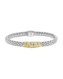 Embrace Silver & 18k Diamond Caviar Bracelet