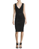 Alannah Shirred-Panel Sheath Dress